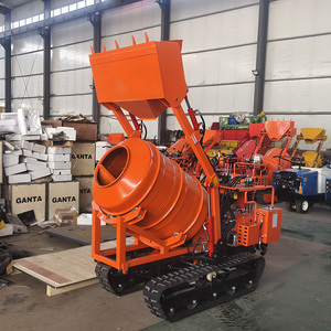 Mini Bétonnière Compacte sur Chenilles 1100L, Bétonnière Portative sur Chenilles avec <span class=keywords><strong>Pelle</strong></span> Autochargeuse pour Chantier de Construction - Product Image 5