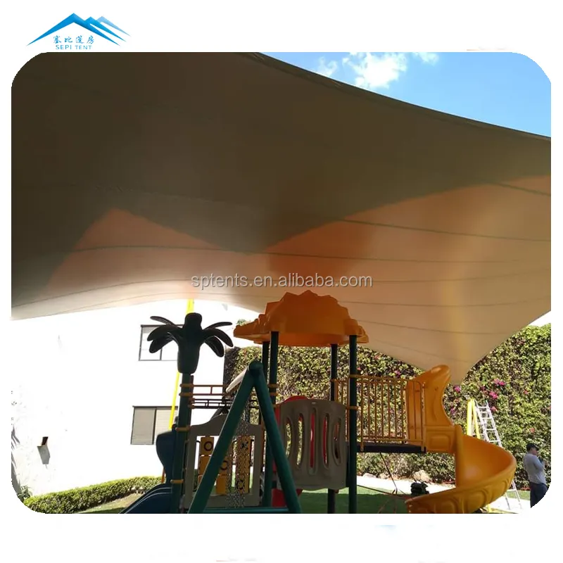 Tensile structure coated polyester fabric for shade