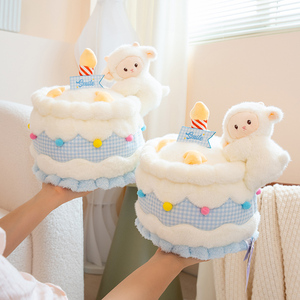 Juguete de Peluche de Cordero Blanco Realista, Venta al Por Mayor de Fábrica, OEM ODM, con Pastel de Cumpleaños, Oveja de Peluche Suave para Regalo de Fiesta de Cumpleaños para Bebés - Product Image 2