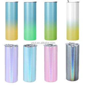 Custom 20OZ 30oz Stainless Steel Skinny Silver Tumbler Vacuum Insulated Cups in Bulk for Sublimation DIY - Product Image 6