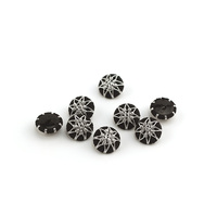 Buatan tangan 20mm kancing plastik tenun benang hitam dan perak dengan Shank DIY kain tertutup untuk pakaian dan aksesoris garmen