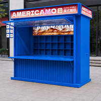 Kiosque de vente de boissons Namo Green personnalisé, design avec éclairage LED, armoires de présentation de thé au lait écologiques et étanches, installation