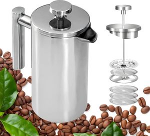 Cafetière à piston en acier inoxydable 304 avec système de filtration à 4 niveaux, 1L, pour la maison et le bureau – Offre Spéciale - Product Image 6