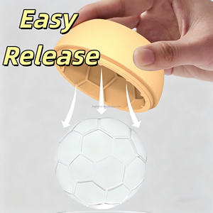 Moule à glaçons en silicone de qualité alimentaire en forme de ballon de football 3D à cavité unique, facile à démouler, pour whisky et cocktails - Product Image 6