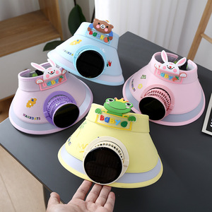 <span class=keywords><strong>Gorra</strong></span> de sol ventilada de ala ancha para niños, <span class=keywords><strong>gorra</strong></span> de ventilación con ventilador, novedad de verano para bebés, niños y niñas - Product Image 1