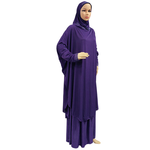ชุดอาบายามุสลิมสำหรับผู้หญิง,ชุดคลุมศีรษะฮิญาบแบบเรียบง่ายชุดกระโปรงอาบายา Jilbab Kaftan Chador - Product Image 3