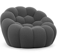 Canapé paresseux individuel moderne de style français, en forme de boule incurvée, garni d'éponge compressible, vente en gros, OEM personnalisé pour mobilier de salon