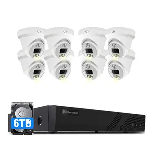 8CH POE NVR ערכת אבטחת HD 4K IP מצלמה עמיד למים טלוויזיה במעגל סגור מעקב מצלמה סט 8pcs IPC 6MP IR כיפת מצלמה