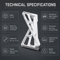 Support de refroidissement pour ordinateur portable IABS 2026 amélioré, réglable en hauteur et portable, support de bureau vertical – Prix usine, en stock