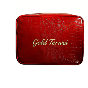 Wholesale Customized Personalized Crocodile Textured Makeup <strong>Bag</strong> Embroider Name Cosmetic Pouch <strong>Travel</strong> <strong>Wash</strong> <strong>Bag</strong> for <strong>Women</strong> - Product Image 2