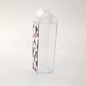 Customizable 500Ml Clear Plastic <b>BPA</b>-<b>Free</b> Drink <b>Bottle</b> Square New Design Milk Carton <b>Water</b> <b>Bottle</b> Logo Summer Halloween - Product Image 3