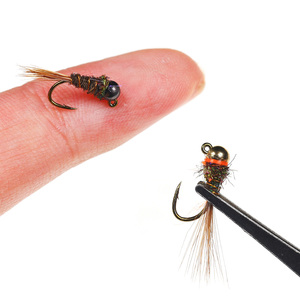 Têtes de jig en tungstène barbelées, nymphes à descente rapide, mouches de pêche à la truite, nymphes européennes, leurres artificiels pour la pêche en rivière - Product Image 5