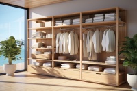 Dressing moderne de luxe avec portes vitrées et éclairage LED pour écoles, maisons et chambres – Taille/couleur personnalisables, rangement durable