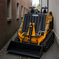 Mini-chargeuse compacte diesel à châssis étroit de 985 mm sans chenilles pour les travaux d'accès dans les allées étroites et les passages de portails