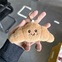 Porte-clés en peluche croissant, forme 3D douce, mini-breloque de sac pour filles, vente chaude