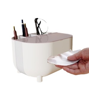 Caja de pañuelos multifuncional con organizador para almacenamiento en el hogar, oficina, escritorio, color rosa nórdico - Product Image 5