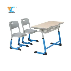 Trường trung học và cao Đẳng Lớp học bàn và ghế cho sinh viên cho hai người bán hàng nóng Modular MDF Bàn đồ nội thất bàn