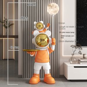 Lampe de lune moderne Spaceman Sculpture en résine faite à la main pour salon <span class=keywords><strong>chambre</strong></span> bureau grand comme plateau canapé ou meuble TV ornement - Product Image 6