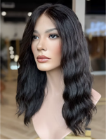 Perruque juive 100% cheveux naturels, à nœuds simples, nouée à la main, avec dessus en dentelle, couleur noir naturel, invisible et confortable pour les femmes souffrant de perte de cheveux, pour usage quotidien