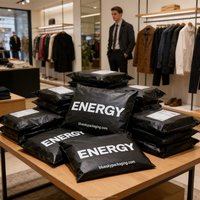 Sac d'expédition en polyéthylène noir écologique personnalisé OEM/ODM, sac d'emballage durable pour vêtements