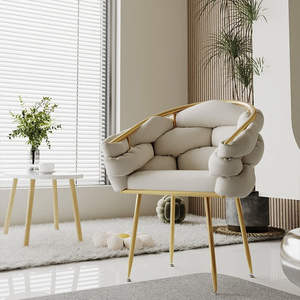 Sgabello di Lusso Moderno di Alta Gamma per Tavolo da Trucco con Schienale in Metallo Semplice Sedia da Manicure per Casa e <span class=keywords><strong>Soggiorno</strong></span> - Product Image 3