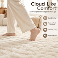 Tapis personnalisé en fausse fourrure de lapin, à poils longs, doux et moelleux, lavable en machine, pour chambre à coucher, salon, hôtel, vente en gros