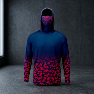 Sweat-shirt de pêche à capuche pour homme, sublimation, séchage rapide, camouflage, masque facial, manches longues, protection solaire UPF 50 - Product Image 2