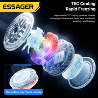Ventilateur de refroidissement magnétique pour téléphone portable Essager ES-SR01 Rgb 2 en 1, compatible avec Iphone Samsung Iqoo