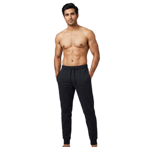 Men's Customizable High Quality Cotton Trousers Solid Color Casual Style Drawstring Closure Mid Straight Fully Customizable - Product Image 1