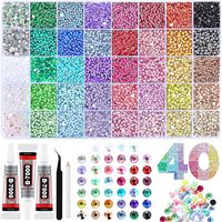 Kit de 24 couleurs de strass en résine gelée à dos plat, coffret DIY pour la décoration des ongles, coques de téléphone, vêtements et breloques artisanales