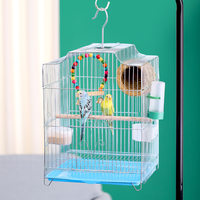 Personnalisable grand métal fil de fer perroquets oiseaux pinsons canari cage avec poignée et amovible 3 niveaux cage à oiseaux canari élevage