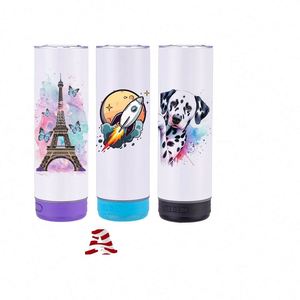 Gobelets isothermes blancs de 20 oz à double paroi en acier inoxydable, personnalisables, avec haut-parleurs Bluetooth et compatibles avec la recharge USB mini - Product Image 2