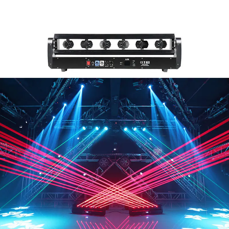 High end 6 eyes 300mw red laser light stage show rgb animation dj disco laser light for dj disco night club bar