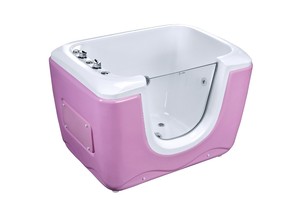 <span class=keywords><strong>Vasca</strong></span> da Bagno per Neonati Sunrans in Acrilico Rosa con Finestra Trasparente per Idroterapia - Product Image 3