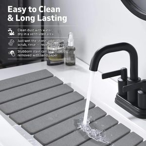 Luxury <b>Foldable</b> Multi-Function Quick Drying Solid Pattern Minimalist Diatomite Stone <b>Bath</b> Mat for Bathroom Comfort - Product Image 4