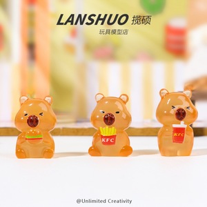 Llavero de Resina con Figura de Capibara de Dibujos Animados KFC, Adorno para el Hogar, Set de Joyería Artística DIY - Product Image 4