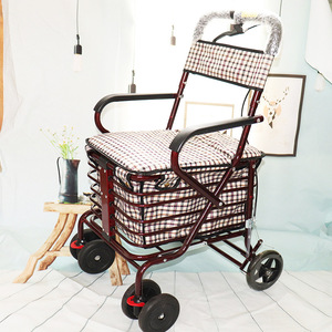 Senior Shopping <b>Cart</b> 4 Wheel PU <b>Foldable</b> Seat For Grocery Walking Hengshui Hebei - Product Image 1