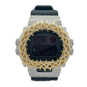 Boîtier de montre DW6900 Iced Out Thorn Design en argent 925 avec moissanite Hip Hop VVS D, accessoires de montre sertis de diamants - Product Image 3
