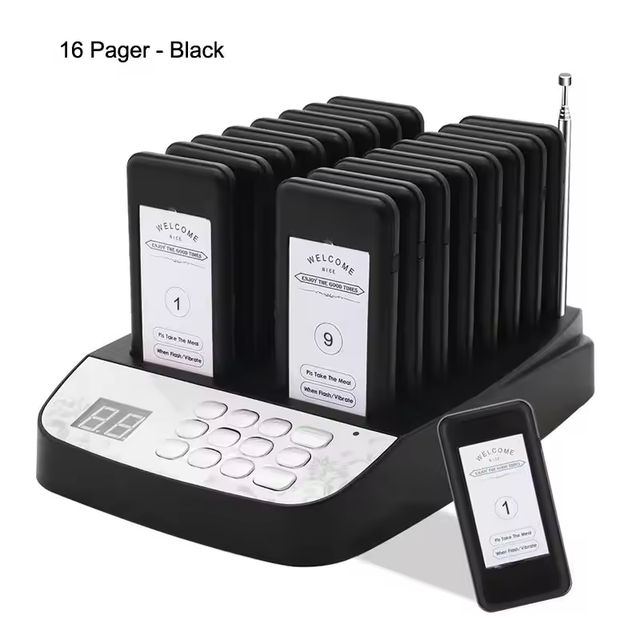 Wholesale Waterproof Wireless Guest Table Service System 16 Square Buzzers Coasters Pager Device for Restaurant Church Food Cafe