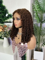 Peluca de Cabello Humano SDD de Alta Densidad 300% con Cierre de Encaje 5x5, Súper Doble Trama, Rizado Pixie, 18 Pulgadas, para Mujeres Negras