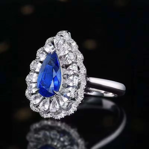 เครื่องประดับอัญมณีชั้นดี SGARIT พลอยสีน้ำเงินธรรมชาติจากศรีลังกา 1.52 กะรัต สำหรับผู้หญิง แหวนทองคำแท้ 18K พลอยไพลินธรรมชาติสีน้ำเงินเข้มสำหรับผู้ชาย - Product Image 2