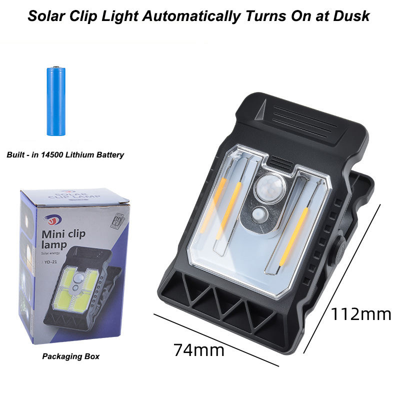 black Solar clip light (small size, 500 mAh)