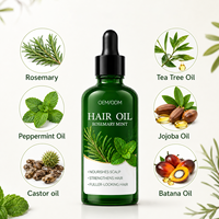 Masque capillaire bio à la menthe et au romarin, enrichi en huile essentielle pour la croissance des cheveux, après-shampoing réparateur en profondeur, soin capillaire, marque privée