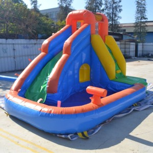 Toboggan aquatique <span class=keywords><strong>gonflable</strong></span> commercial direct usine pour enfants, avec <span class=keywords><strong>piscine</strong></span> intégrée, idéal pour l'extérieur et le jardin - Product Image 1
