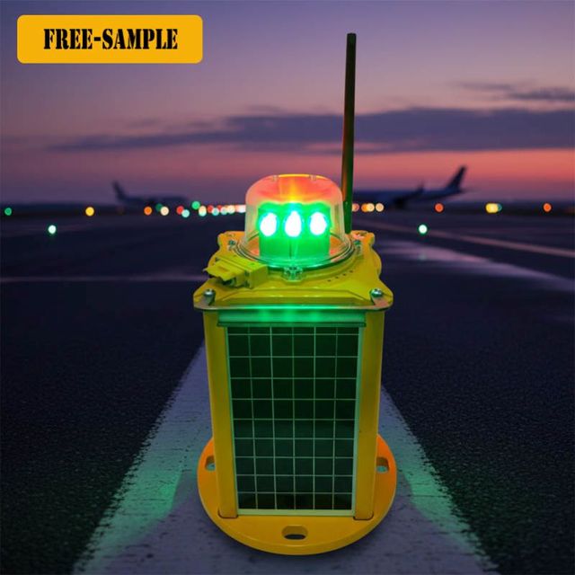 Free-Sample Long-Range Visible High-Intensity Outdoor Solar Aviation Obstruction Light