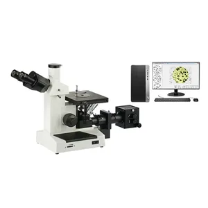 Microscopio metalográfico invertido de Metal Industrial con analizador de imagen 4XC-TV