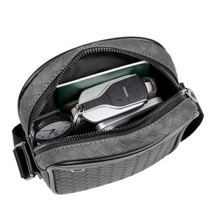 Herren-Reisetasche mit Karomuster, Umhängetasche, trendige Street-Fashion, kleine quadratische Freizeittasche aus PU, atmungsaktiv, wasserdicht, ultraleicht - Product Image 6