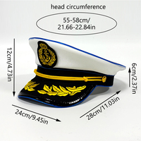 Nouveau chapeau de capitaine lumineux LED chapeau de marins éclairer la casquette marine lueur dans le noir Costume de fête à thème nautique Cosplay accessoires de fête