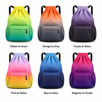 Sac à dos unique de couleur unie avec cordon de serrage, sac de sport en maille pour filles et garçons, doublure légère en polyester, idéal pour la gym et l'entraînement sportif, OEM ODM