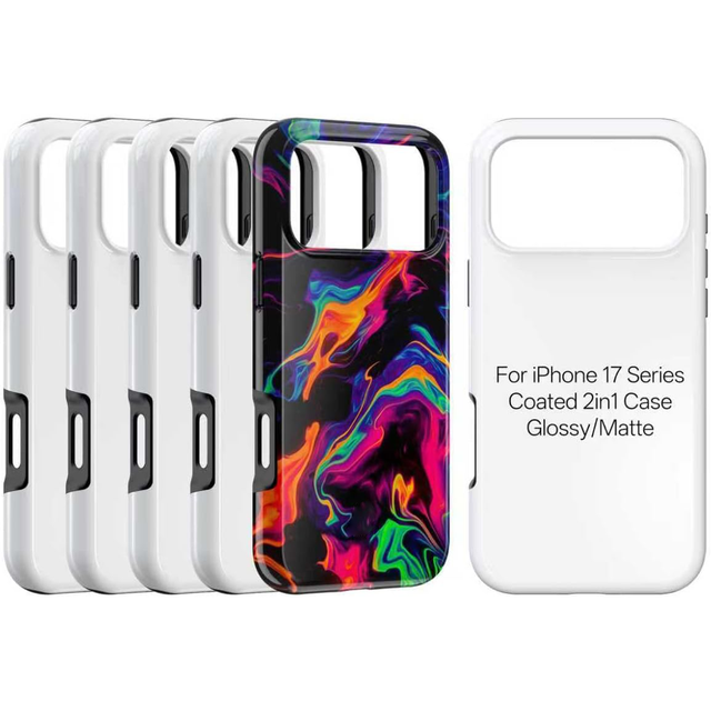 Caseblanks Sublimation Coated 2 in 1 Blank Case Mobile Phone Cases 3D Sublimation Phone Cover for iPhone 16 17 Series Wholesale